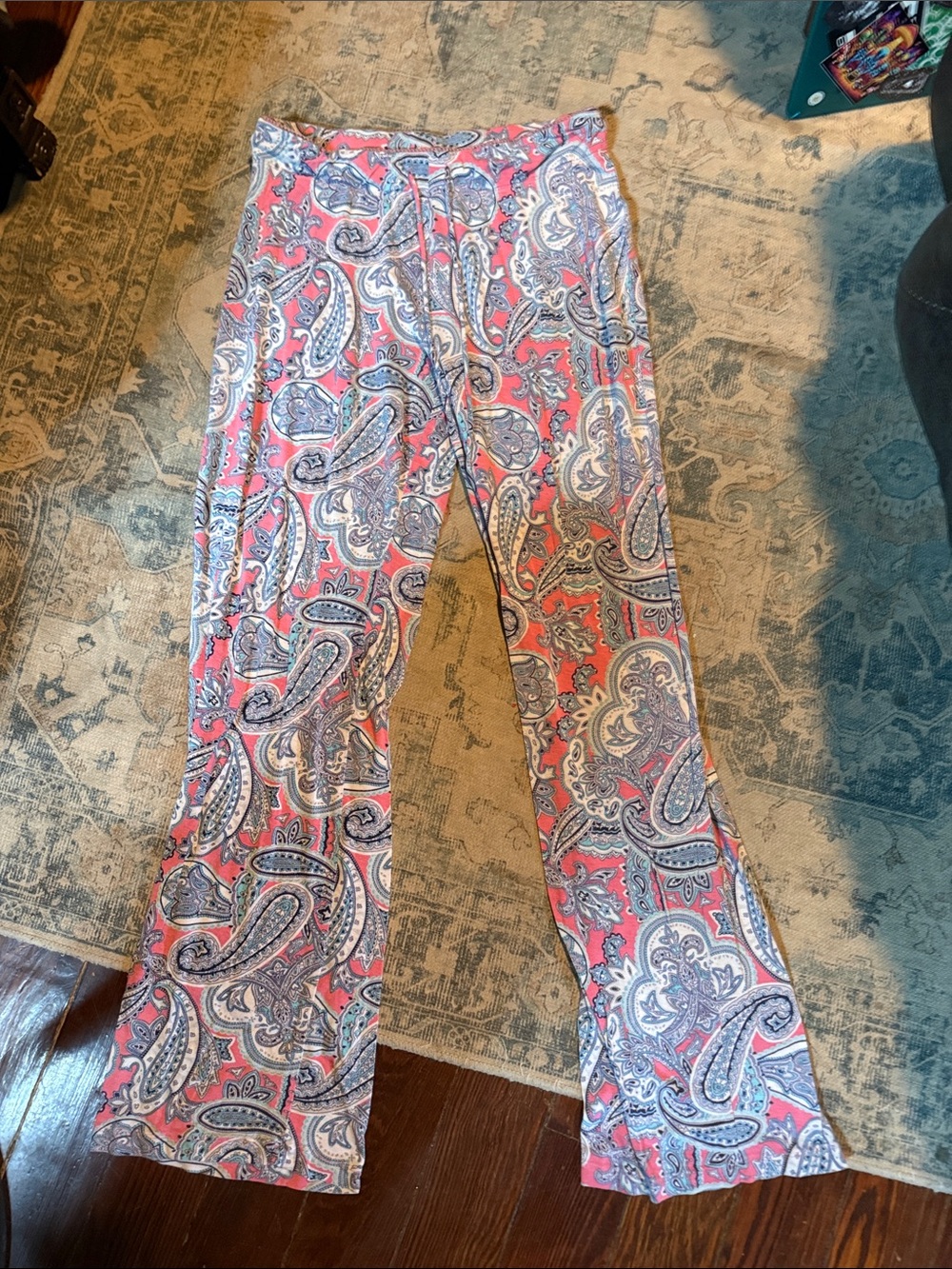 Cynthia Rowley Pink & Light Blue Paisley Lounge Pants